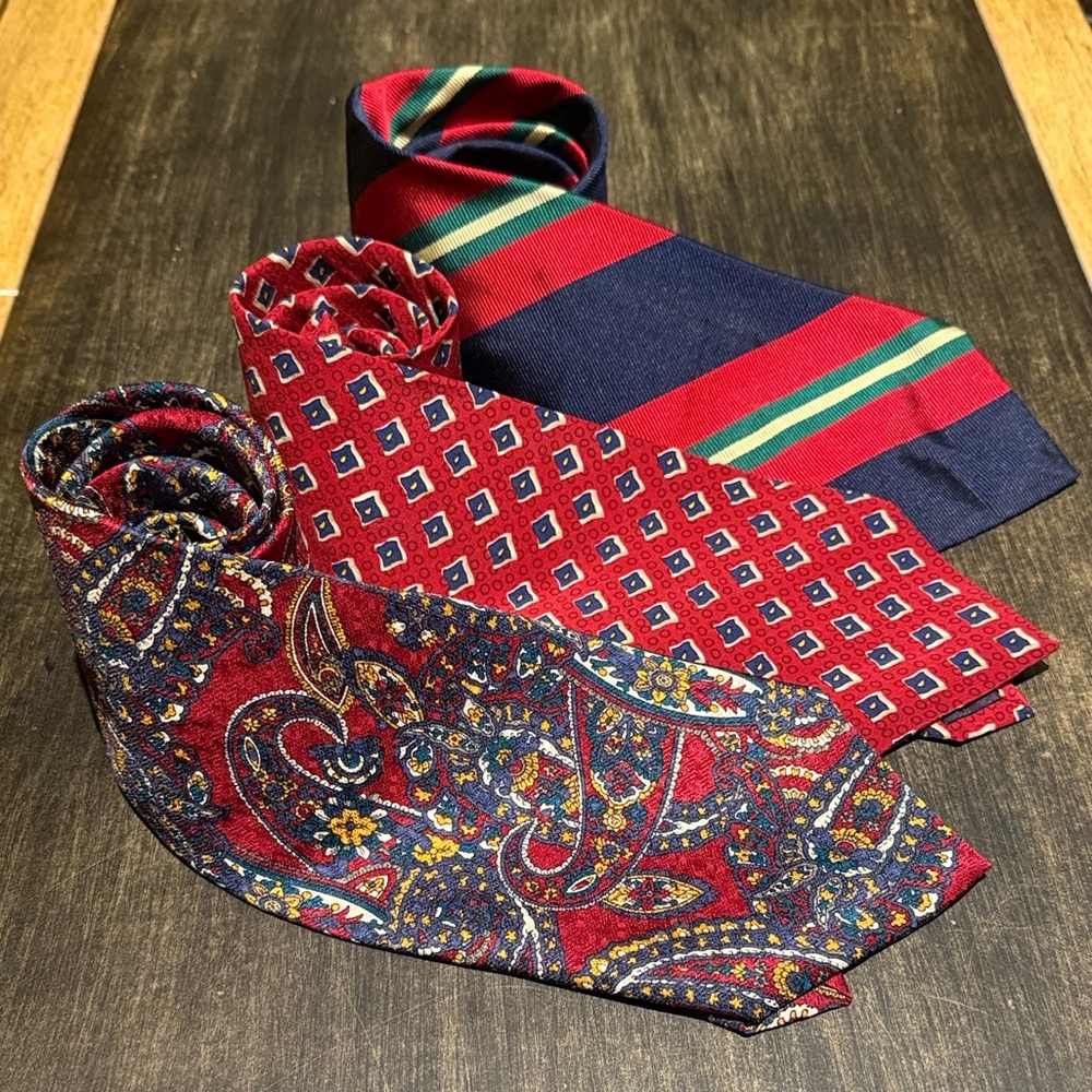 Burberry Men's Tie Set - Red, Blue, Multicolor